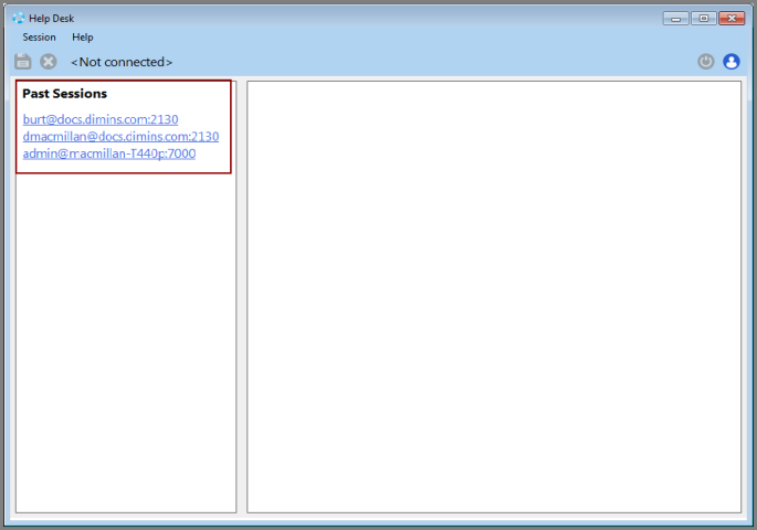 Help Desk Past Sessions Shortcuts